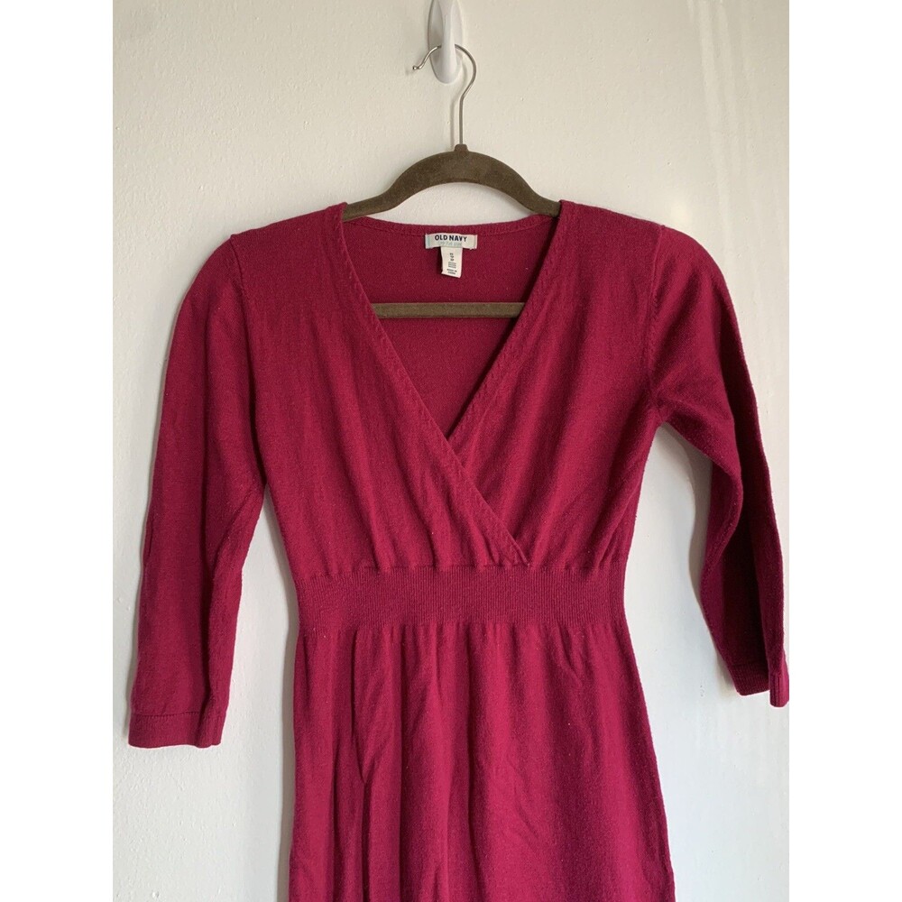 Old navy Women’s 3/4 sleeve long V Neck Wrap Sweater Stretchy dress  XS fits Lrg